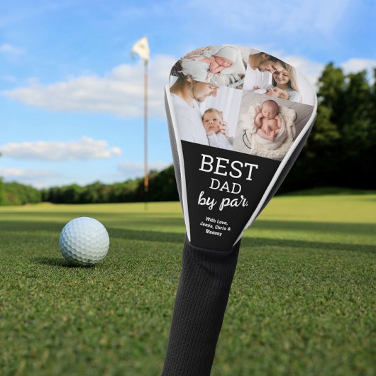 Bester Vater nach Par Custom 4 Fotos Collage Golf Headcover