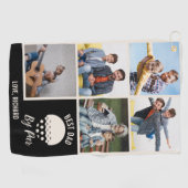 Bester Vater nach Par Custom 5 FotoCollage Golfhandtuch (Horizontal)