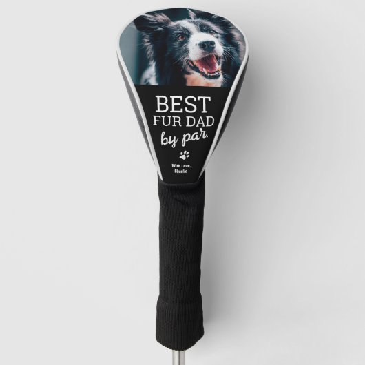 Bester Vater nach Par Custom Dog Foto Golf Headcover (Vorderseite)