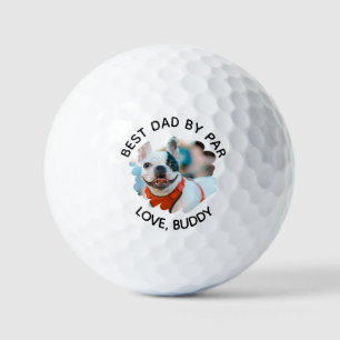 Bester Vater nach Par Custom Dog Foto Vatertag Golfball