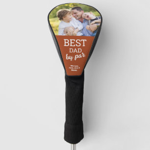 Bester Vater nach Par Custom Foto Vatertag Orange Golf Headcover