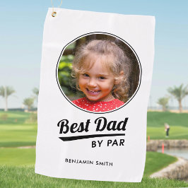 Bester Vater nach Par Custom Kid's Foto Name weiß Golfhandtuch