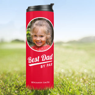 Bester Vater nach Par Custom Kid's Foto rot Thermosbecher