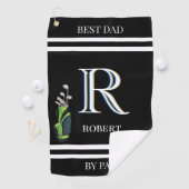 Bester Vater nach Par Custom Monogram Name Clubs G Golfhandtuch (Insitu)