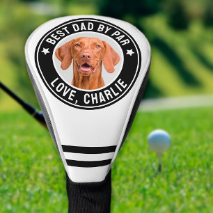 Bester Vater nach Par Custom Pet Hund Foto Schwarz Golf Headcover