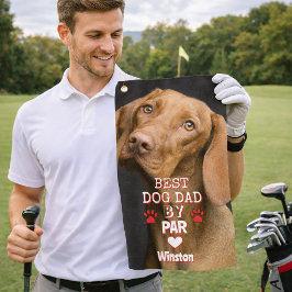Bester Vater nach Par Dog Foto Golfhandtuch