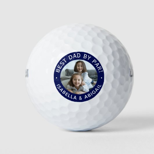 Bester Vater nach Par Foto Blau Golfball (Vorderseite)