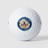 Bester Vater nach Par Foto Dog Vater Personalisier Golfball (Vorderseite)
