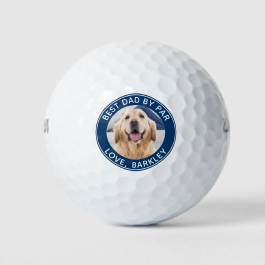 Bester Vater nach Par Foto Dog Vater Personalisier Golfball (Vorderseite)