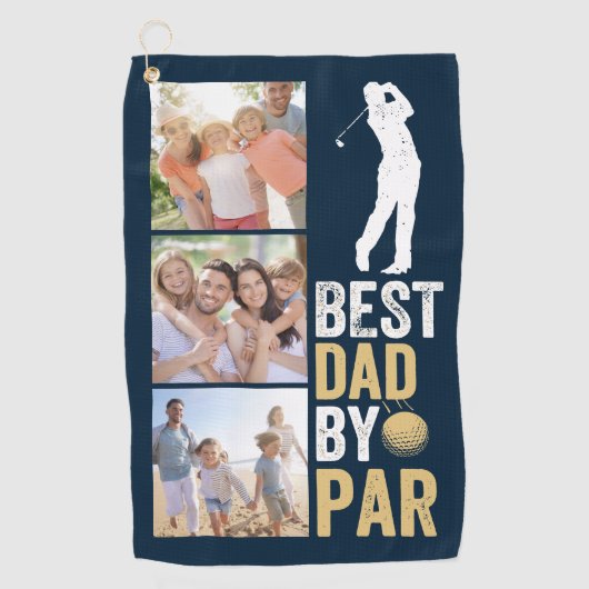 Bester Vater nach Par Foto Golfhandtuch (Vorderseite)