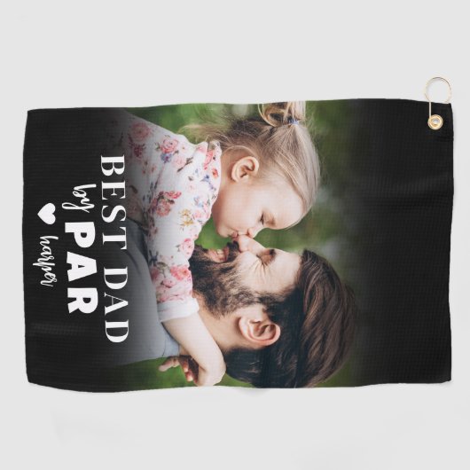 Bester Vater nach Par Foto Golfhandtuch (Horizontal)