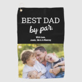 Bester Vater nach Par Foto Moderne Vaterzeit Maßge Golfhandtuch (Vorderseite)