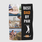 Bester Vater nach Par Foto Monogram Vathday Gesche Golfhandtuch (Vorderseite)