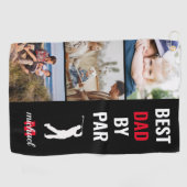 Bester Vater nach Par Foto Monogram Vathday Gesche Golfhandtuch (Horizontal)