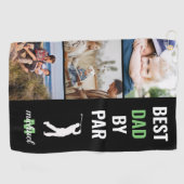 Bester Vater nach Par Foto Monogram Vathday Gesche Golfhandtuch (Horizontal)