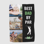 Bester Vater nach Par Foto Monogram Vathday Gesche Golfhandtuch (Vorderseite)