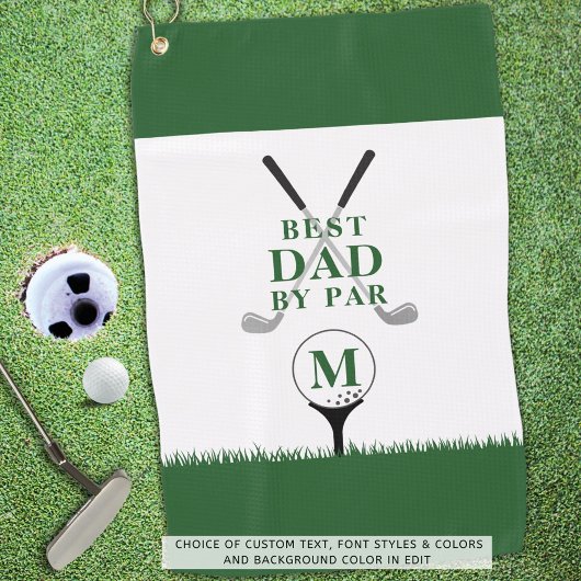 BESTER VATER NACH PAR Foto Monogramm Grün Golfhandtuch