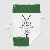 BESTER VATER NACH PAR Foto Monogramm Grün Golfhandtuch (Insitu)
