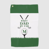 BESTER VATER NACH PAR Foto Monogramm Grün Golfhandtuch (Vorderseite)