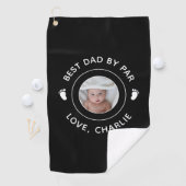 Bester Vater nach Par Foto Neuer Papa Erster Vater Golfhandtuch (Insitu)