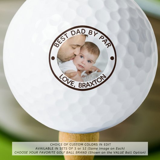 BESTER VATER NACH PAR Foto Personalisiert braun Golfball