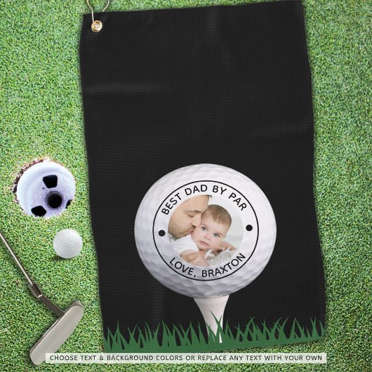 Bester Vater nach Par Foto Personalisiert Golfhandtuch