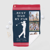 Bester Vater nach Par Foto Vatertag Golfhandtuch (Insitu)