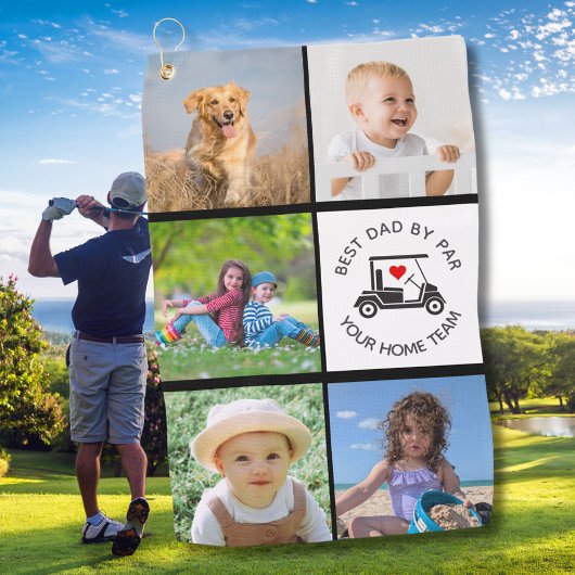 Bester Vater nach Par FotoCollage Golfhandtuch