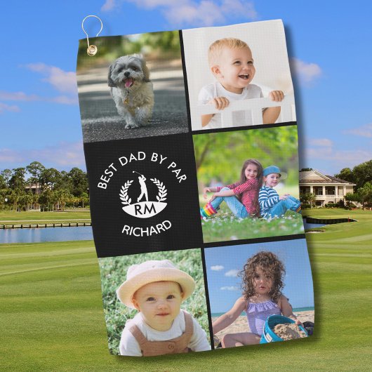 Bester Vater nach Par FotoCollage Golfhandtuch