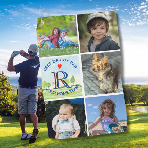 Bester Vater nach Par-FotoCollage mit benutzerdefi Golfhandtuch
