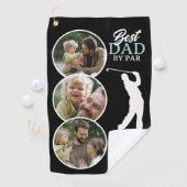 Bester Vater nach Par-Fotocollage Monogramm Golfhandtuch (Insitu)