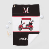 Bester Vater nach Par Golf Cart Monogram Name Golfhandtuch (Insitu)