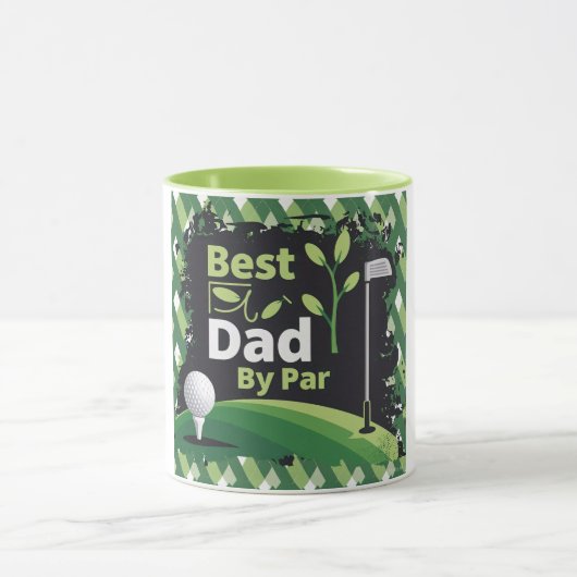 Bester Vater nach Par Golf Design Tasse (Zentrum)