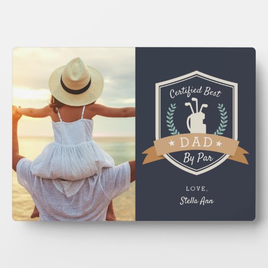 Bester Vater nach Par | Golf Vater Foto Fotoplatte (Vorderseite)