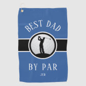 Bester Vater nach Par Golf Zitat Mit Monogramm bla Golfhandtuch (Vorderseite)