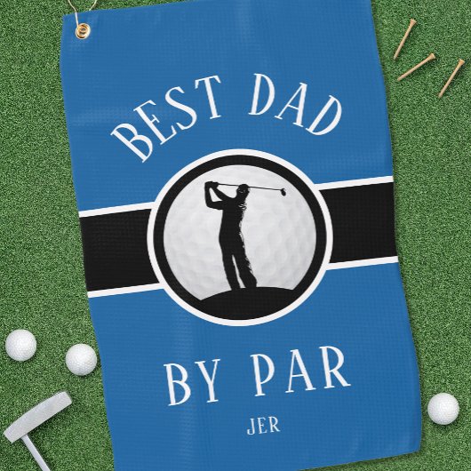 Bester Vater nach Par Golf Zitat Mit Monogramm bla Golfhandtuch