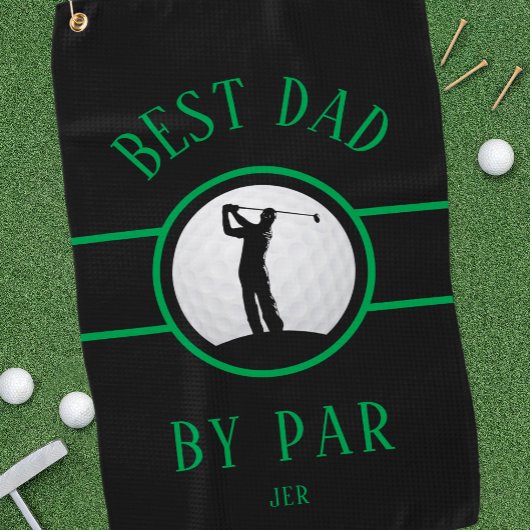 Bester Vater nach Par Golf Zitat Mit Monogramm Sch Golfhandtuch