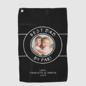 Bester Vater nach Par Golfer Foto Vergnügen Schwar Golfhandtuch (Vorderseite)