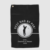 Bester Vater nach Par Golfer Männlich Schwarz und  Golfhandtuch (Vorderseite)