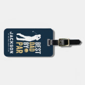 Bester Vater nach Par Golfer Mit Monogramm Gepäckanhänger (Vorderseite horizontal)