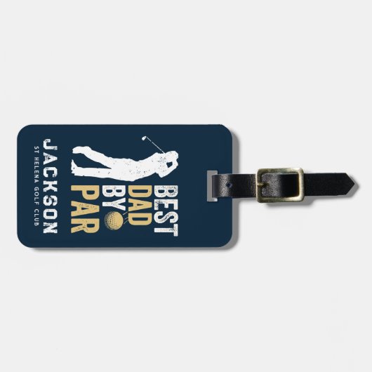 Bester Vater nach Par Golfer Mit Monogramm Gepäckanhänger (Vorderseite horizontal)