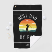 Bester Vater nach Par Golfer Silhouette Schwarz-we Golfhandtuch (Insitu)