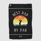 Bester Vater nach Par Golfer Silhouette Schwarz-we Golfhandtuch (Vorderseite)
