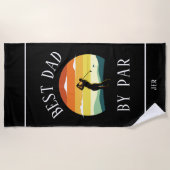 Bester Vater nach Par Golfer Silhouette Schwarz-we Strandtuch (Vorderseite)