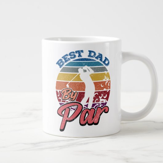 Bester Vater nach Par Golfer Vater Retro-Sonnenunt Jumbo-Tasse (Rechts)