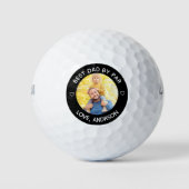 Bester Vater nach Par Individuelle Name Foto Vater Golfball (Vorderseite)