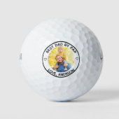 Bester Vater nach Par Individuelle Name Foto Vater Golfball (Vorderseite)