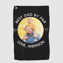 Bester Vater nach Par Individuelle Name Foto Vater Golfhandtuch
