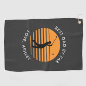 Bester Vater nach Par-Individuelle Name-Text Perso Golfhandtuch (Horizontal)