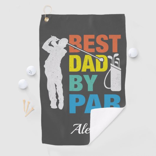 Bester Vater nach Par Individuelle Name Vatertag Golfhandtuch (Insitu)